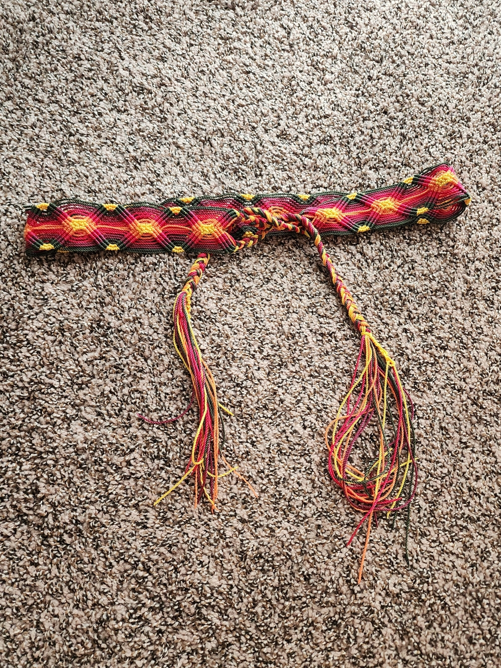 Handwoven Braided Waist Belt with Tassel Ties Size S/M
